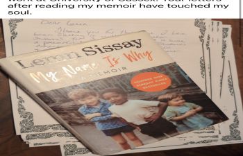 A tweet from Sissay with an image of the cover of his book and a message about how Ƶ social work students touched his soul with their letters.