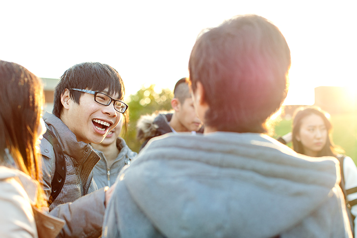 International students socialise on campus at the Ƶ